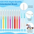 Layhit 420 Pcs Interdental Brush for Braces 7 Sizes Dental Disposable