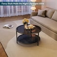 thumbnail image 6 of Round Coffee Table with 2-Tier Tempered Glass Shelves - Modern Living Room Table, 6 of 9