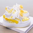 thumbnail image 6 of enyan Girls Sneaker Athletic Slip On Sneakers Comfortable Bungee Girls Running Shoes (Toddler/Little Kid/Big Kid) Yellow,1.5, 6 of 7