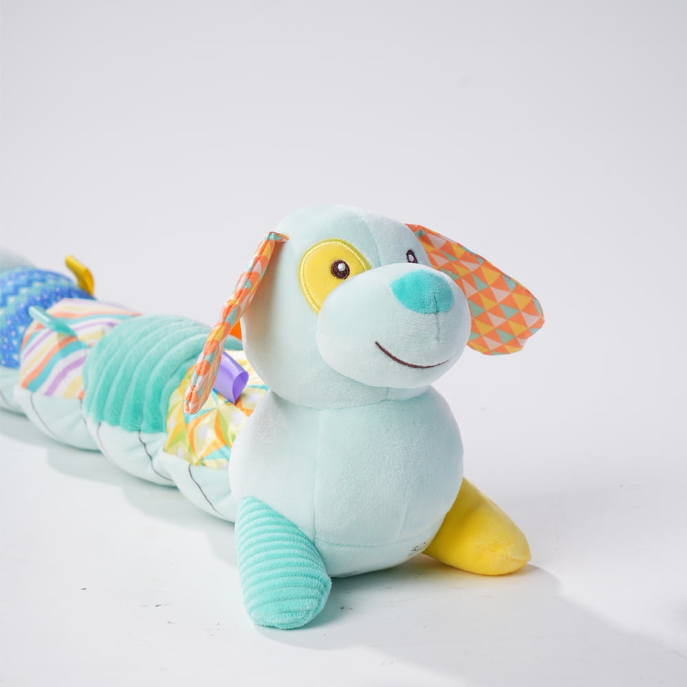 YYhl Baby Musical Toys Infant Toys Stuffed Dog Toys, Baby Teething Toys for Newborn Sensory Boys Girls 0 3 6 12 Months Doggy Caterpillar Height Chart Blue