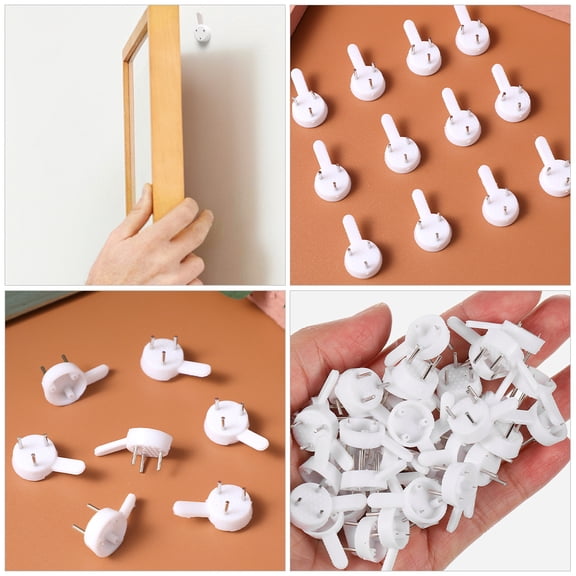 ELAYARD Hooks for Cement Walls Picture Hangers for Hardwall White 50pcs