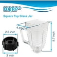 thumbnail image 3 of HQRP Plastic Square Replacement Blender Jar Set, 4.5" Top Compatible with Oster Osterizer Blender Models, 5-Cup, 1.25L Pitcher, 0.33 Gallon Capacity, 3 of 7
