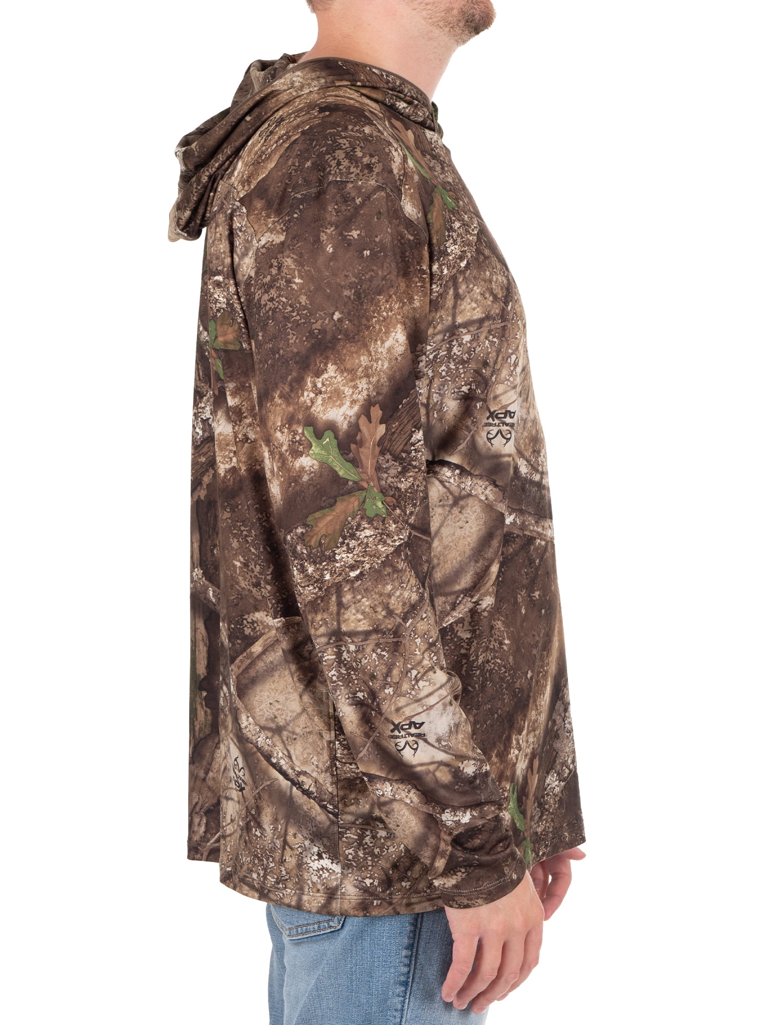 Realtree Men's Long Sleeve Performance Fishing Hoodie, L