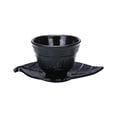 thumbnail image 3 of Juego de posavasos de hierro fundido para taza de té, taza decorativa para oficina, juego de té Kung Fu, color negro Posavasos de hojas, 3 of 9