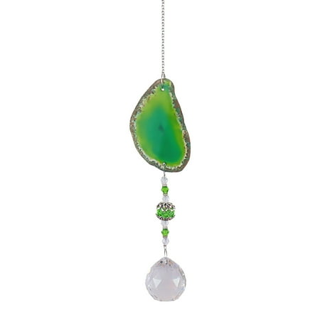 

Greenred Wind Chime Exquisite Workmanship Ornamental Well Reflection Faux Crystals Prisms Suncatcher Pendant for Window Side