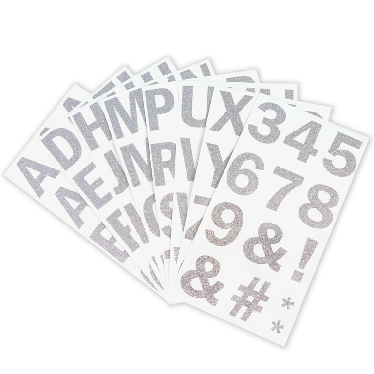 Letters Stickers Grey Alphabet Sticky Letter Label PVC Vinyl, Pack of 10