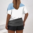 thumbnail image 4 of Fiudx Ofertas de La Semana Camiseta de Manga Corta Grande con Cuello Redondo Plisada y Cintura de Manga Corta Informal a La Moda para Mujer, 4 of 5