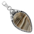 thumbnail image 3 of Natural Flint Stone 925 Sterling Silver Pendant Jewelry SDP104936, 3 of 5