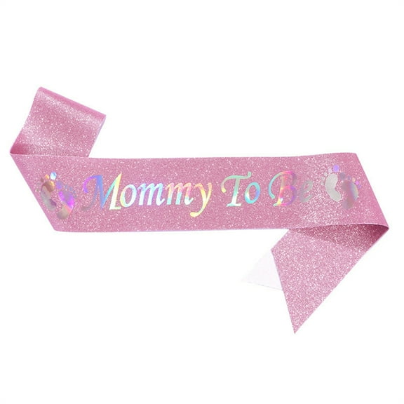 Aellinatey Baby Shower Sash 'Mommys to Be' Sash with Beautiful Ribbon and Glitter Text