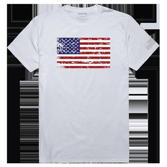 US Flag 2 Tactical Graphic T-shirt, White - Small