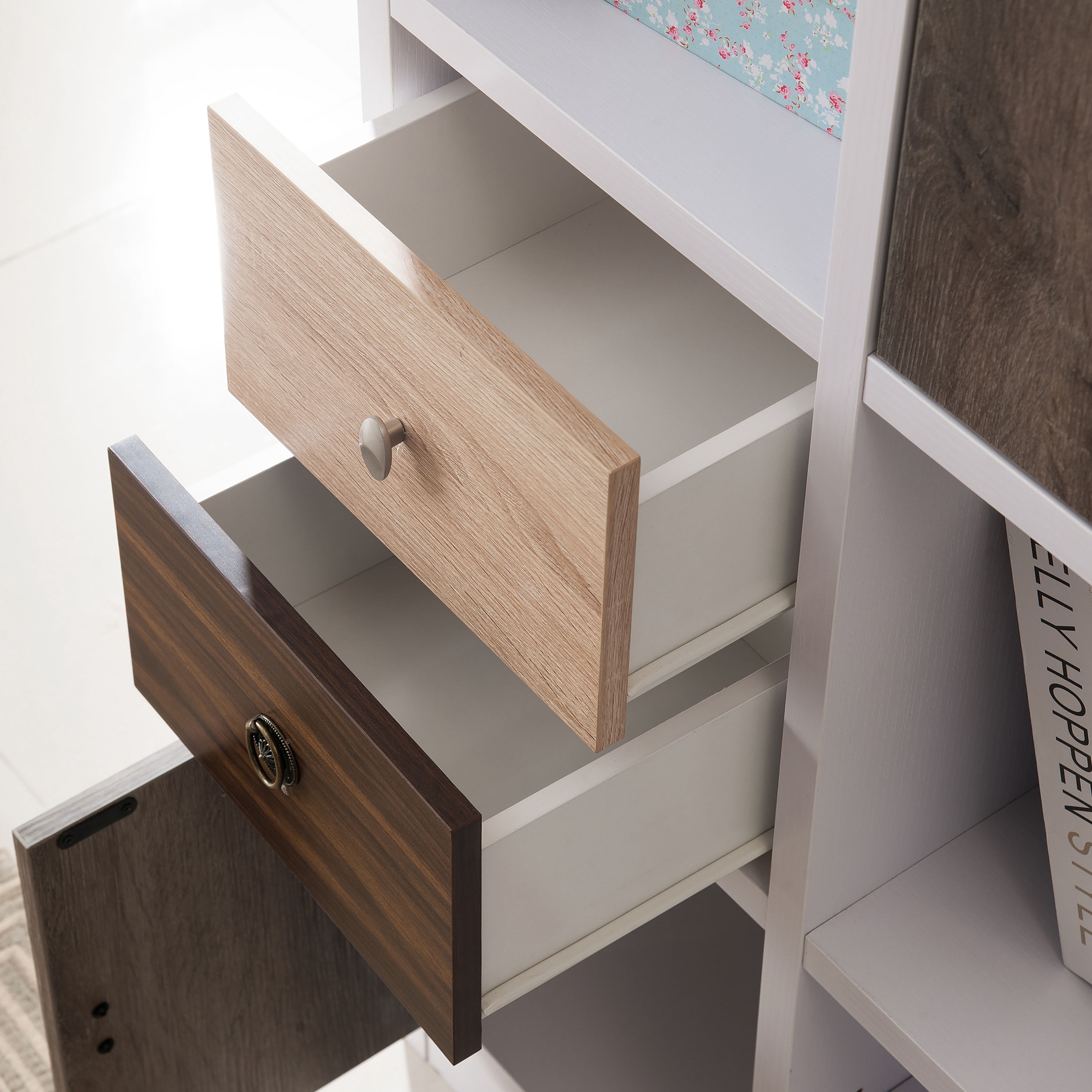 Espece Multi-Cube Bookcase Storage Organizer, White