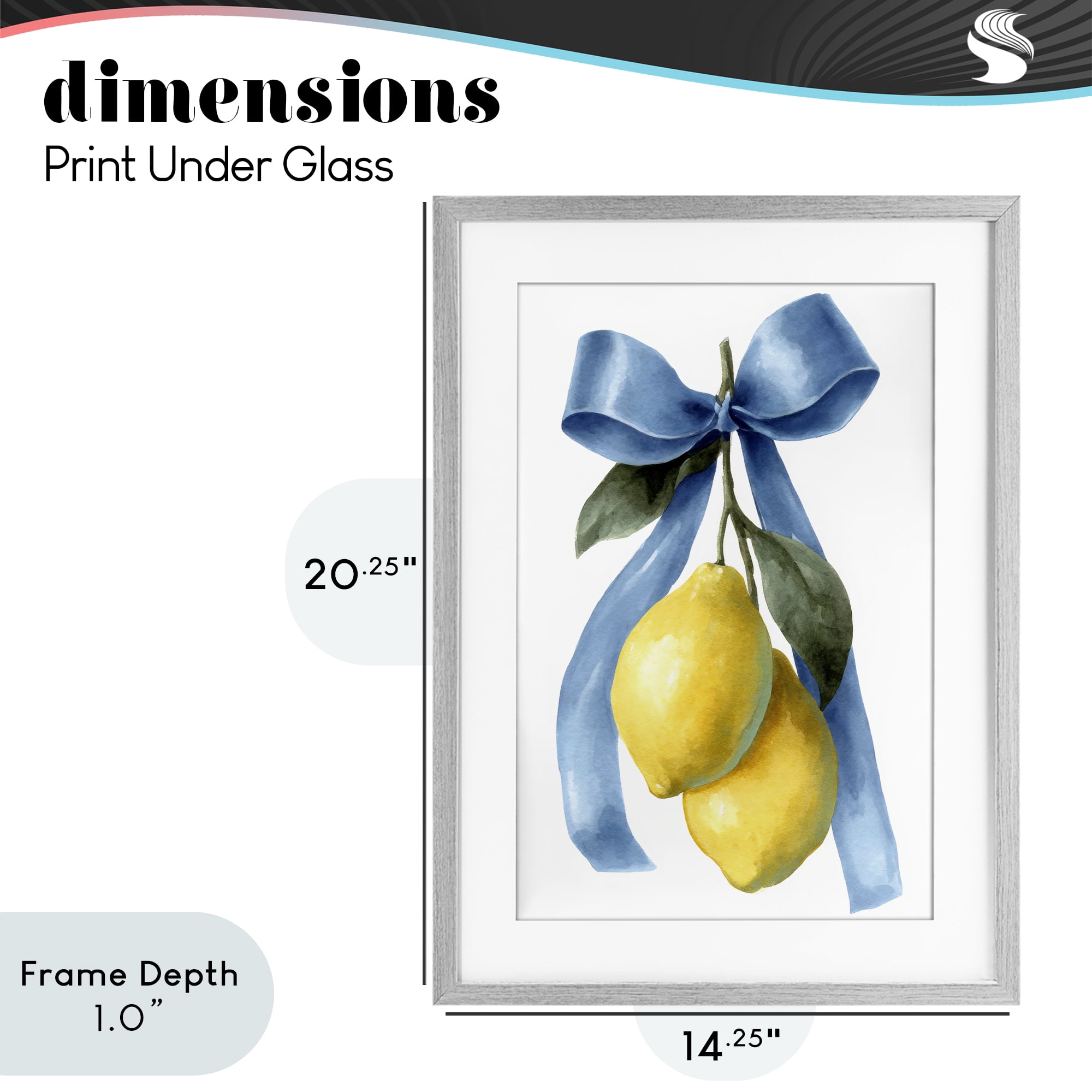 Stupell Industries Sweet & Sour Lemons Gray Framed Print Under Glass, design by Petal Prints Design