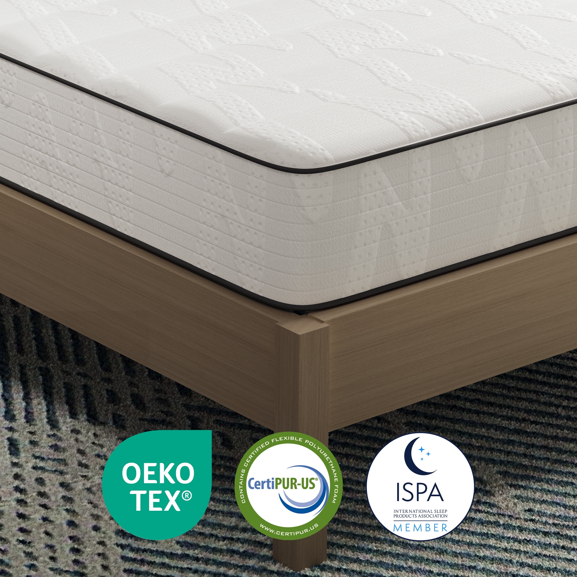 Avenco Whisper 8" Full Size Medium Firm Individual Pocket Hybrid Support Mattress,CertiPUR-US Certified