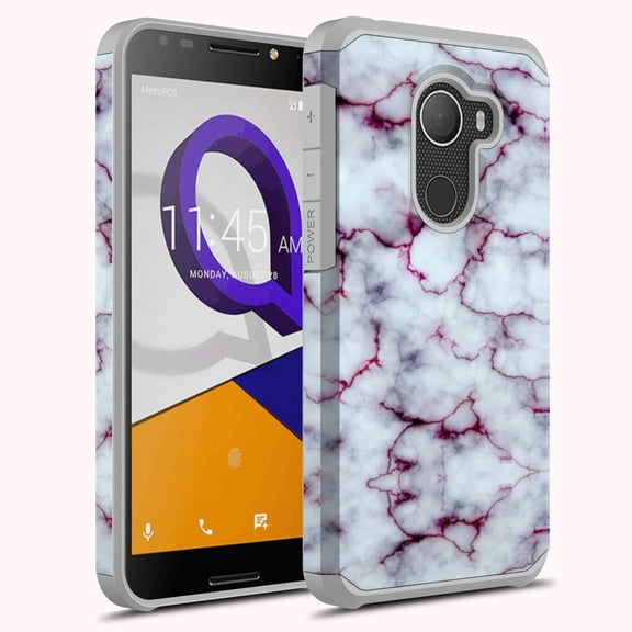 Alcatel REVVL Case (T-Mobile), Alcatel A30 Fierce (2017) Case, Alcatel Walters Case, Dual Layer Cover Graphic Fashion Colorful Case for Alcatel A30 Plus (Pluple Marble)