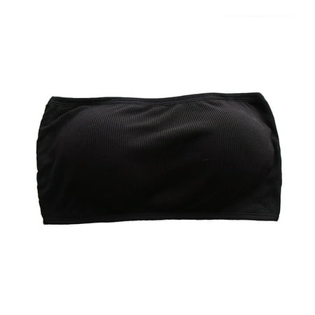 Flash Deal Women Strapless tops Tube top Bra Padded Strapless No Cup Small Chest Thin Anti Exposure Back Non Slip Type Tube top Soft and Skin Friendly Super Body Feeling