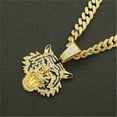 thumbnail image 4 of Punk Hip Hop Iced Out Crystal Tiger Pendant Necklace Chunky Miami Cuban Link Chain Necklace Zircon Choker For Women Men Jewelry, 4 of 8
