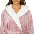 thumbnail image 5 of Rosa Junio Plush Robes for Women, Fleece Fuzzy Womens Robe Long, Soft Warm Women's Bathrobe with Hood for Bath Spa Shower House, 5 of 6