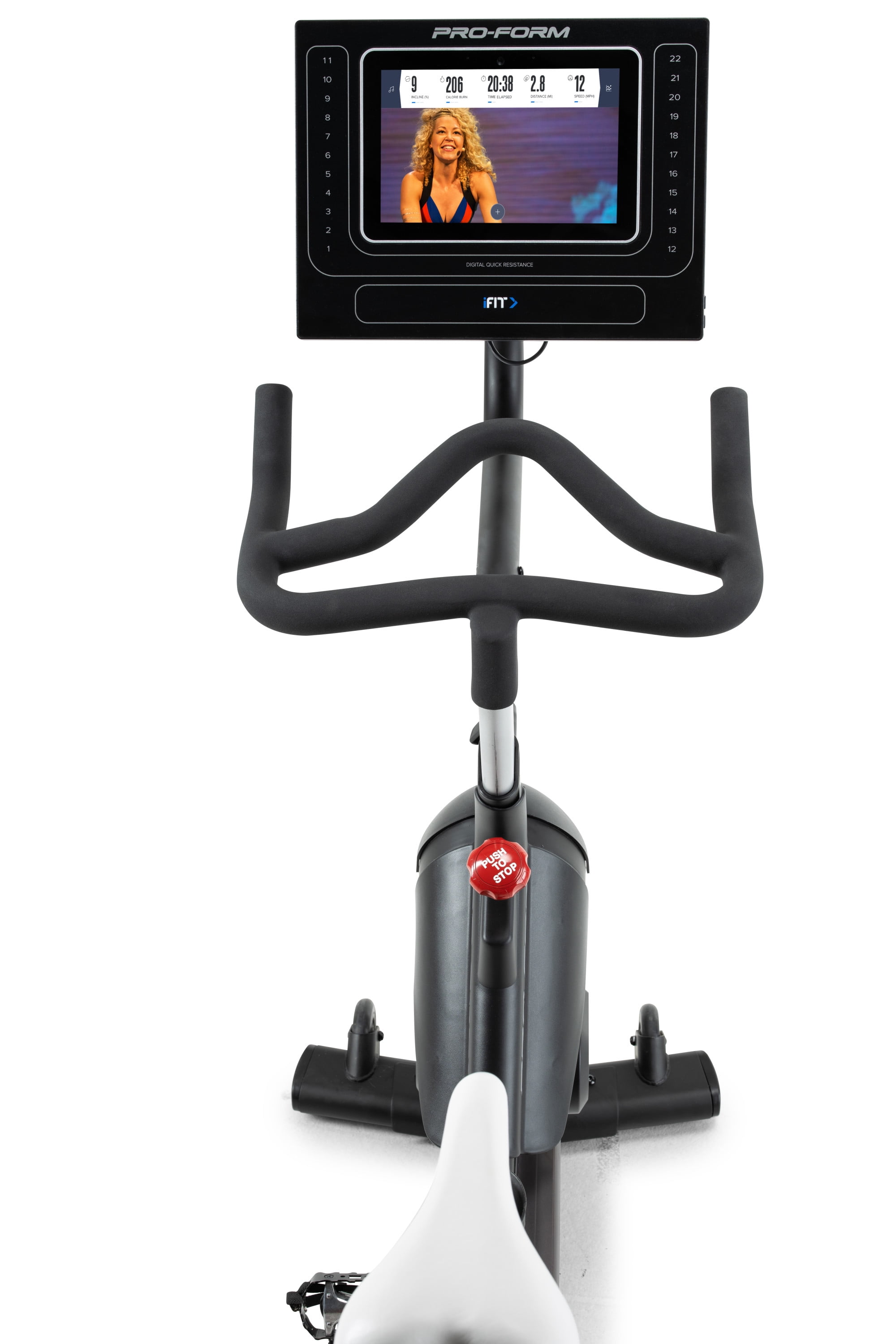 Spin bike outlet with screen