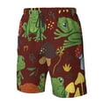 thumbnail image 5 of Kll Frogs And Mushrooms Men'S Casual Summer Beach Shorts Hawaiian Shorts With Pockets-X-Large, 5 of 9