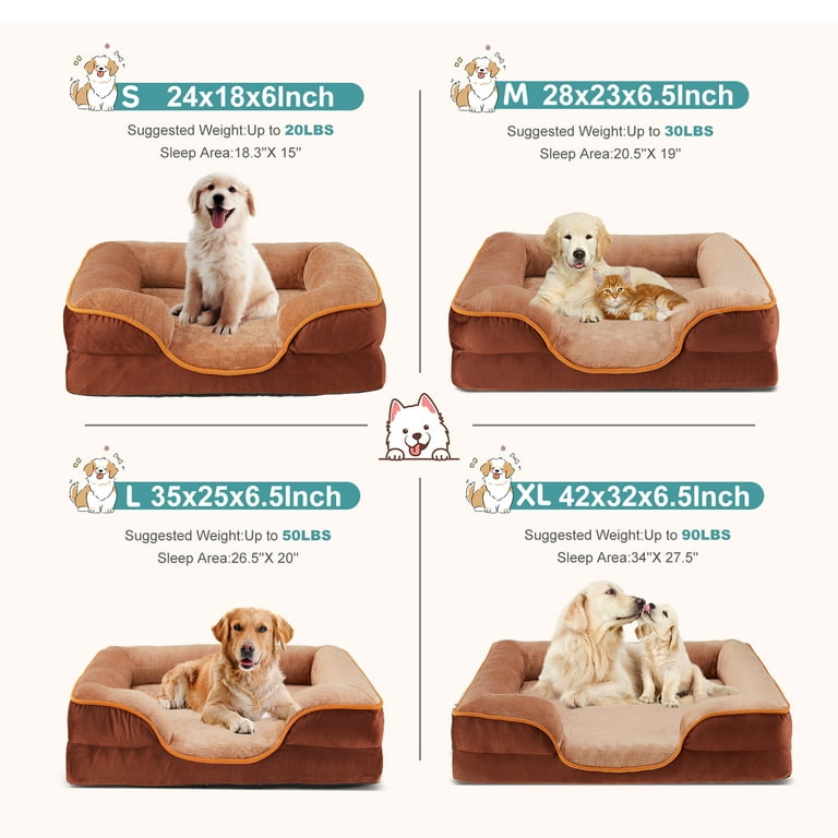 CONCETTA Orthopedic Dog Bed, XL, Brown with Egg Crate Foam photo 8