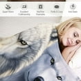 thumbnail image 3 of RUIYC Wolves and Blanket for Bed,Eagle Throw Blanket for Men, Women and Kids - Super Soft Plush Wolf Blanket Throw Print Blanket for Wolf Lovers, 3 of 6