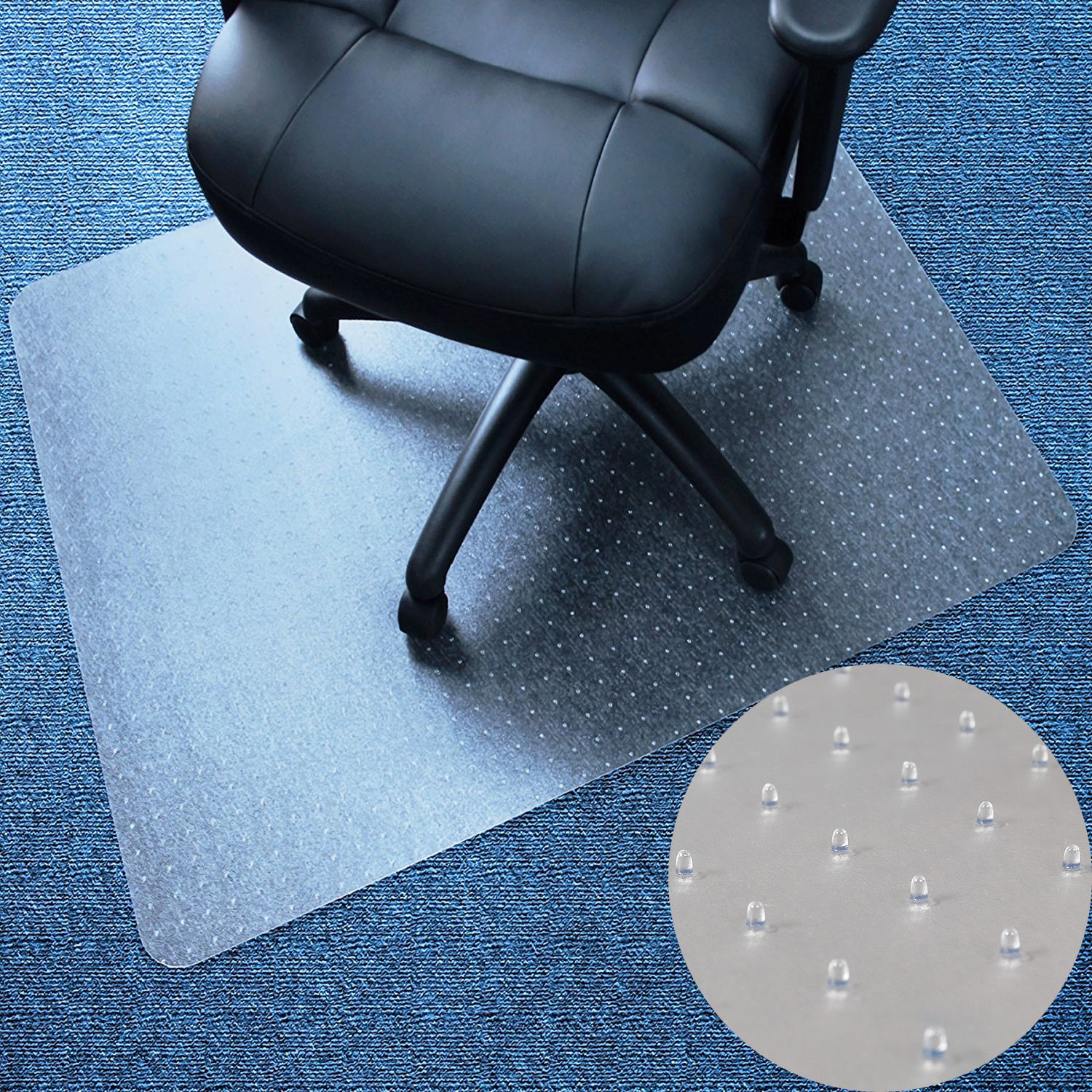 Zimtown Rectangle PVC Home Office Chair Floor Mat Studded Back for Pile Carpet 36" x 48"