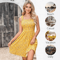 thumbnail image 3 of SOMER Women’s Summer Dresses Midi Sundress Square Neck with Pocket Sleeveless Boho High Waist A-Line Flowy Dress Casual Beach Vacation Yellow XL, 3 of 7