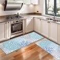 thumbnail image 3 of Kitchen Rugs Sets Of 2,Blue Floral Leaf Pattern Anti Fatigue Kitchen Mat Rugs Non Slip Washable,Decorative Kitchen Floor Mats for Kitchen,Sink,Laundry,17"X47", 3 of 5