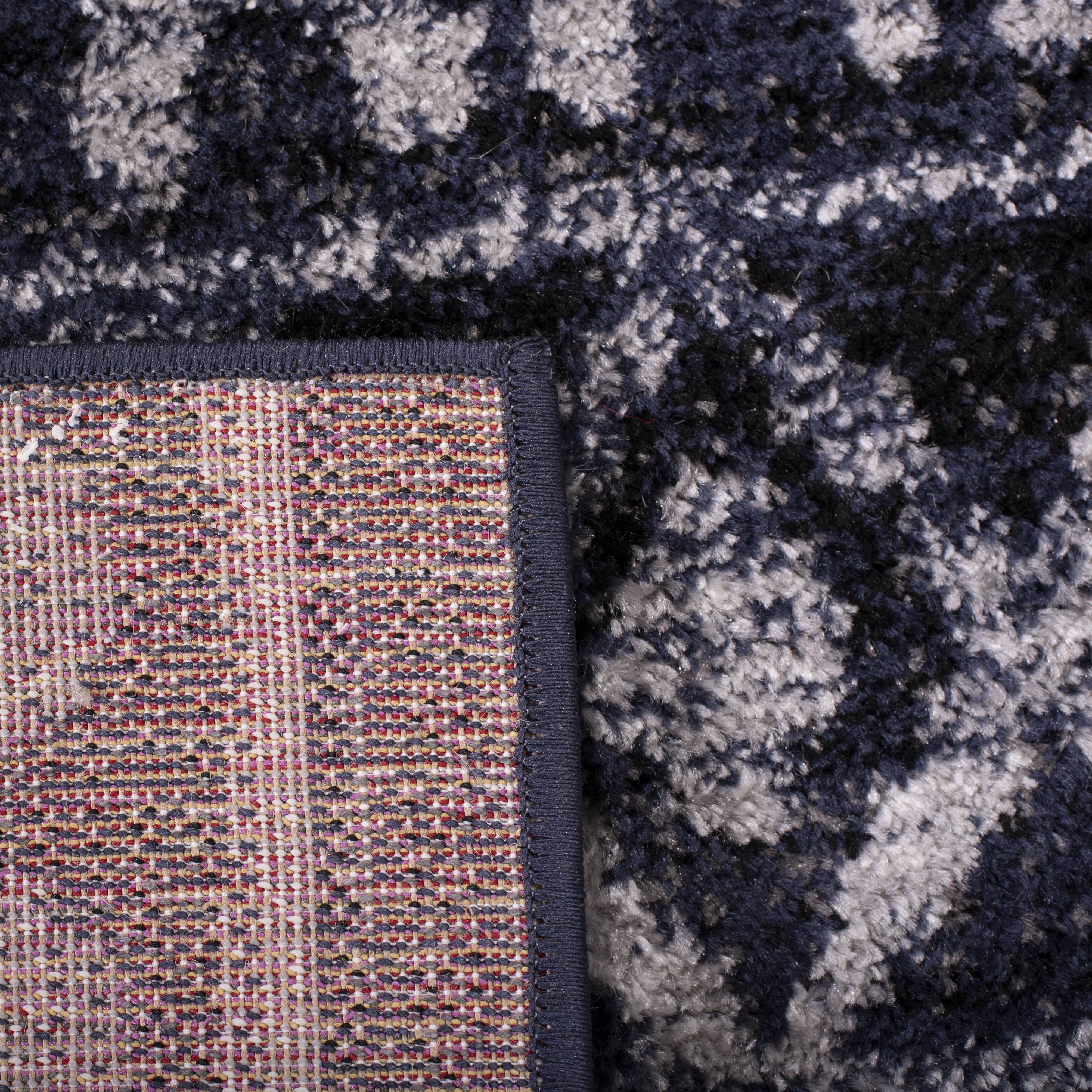 SAFAVIEH Adirondack Emil Abstract Runner Rug, Ivory/Navy, 2'6" x 10'