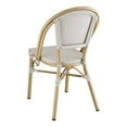 thumbnail image 3 of 2 PACK Bistro Style Gray Armless Dining Chair With Bamboo Aluminum Frame, 3 of 6