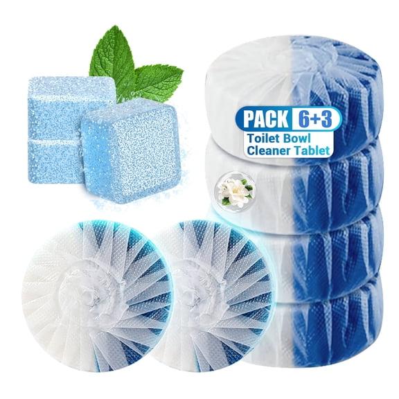 Automatic Toilet Bowl Cleaners Tablets 6 Pack, with 3 Pack Bleach ,Toilet Tank Cleaner Tablets for Deodorizing & Descaling Toilet Cleaners for Bathroom