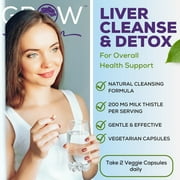 Grow Vitamin Liver Cleanse Detox & Repair - Herbal Supplement with Milk Thistle, Dandelion, Turmeric, Artichoke