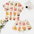 thumbnail image 4 of Cartoon Cake Print Women'S Pajamas Set Summer Sleepwear Sets 2 Piece Lounge Set, 4 of 7