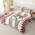 thumbnail image 3 of Homewish Leopard Print Baseball Twin Quilt Set, Sport Twin Coverlet Set for Girls and Boys, 2-Piece, 1 Comforter and 1 Pillowcase, 3 of 7