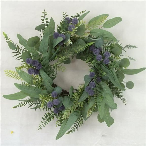 Greens with Purple Buds Wreath