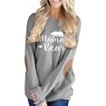 thumbnail image 1 of Hauts Mama Bear pour Femmes Manches Longues Chandail Décontracté Chandails en Molleton, 1 of 4