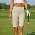 thumbnail image 5 of Frostluinai Bermuda Shorts for Women with Pocket Womens Solid Yoga Sporty Shorts High Waisted Long Shorts for Running Workout Athletic, 5 of 9