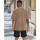 thumbnail image 5 of Camiseta Adorejoy de gran tamaño, vintage, lavada, color caqui liso, 2XL, para hombre, 5 of 9