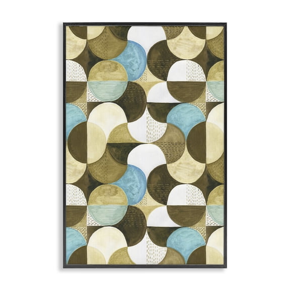 Stupell Industries Eclectic Boho Circular Pattern Black Framed Giclee Art, 12 x 18, by Incado
