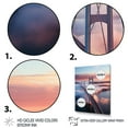 thumbnail image 3 of Designart "Sunset Views from Bridge in Blue and Pink III" Architecture Framed Wall Art - Traditional Blue Bridges Bedroom Framed Canvas Wall Art, 3 of 6