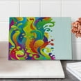 thumbnail image 2 of Psychedelic Cutting Board, Digital Made Fluid Rainbow Color Paint Splash Contemporary Psychedelic Design, Decorative Tempered Glass Cutting and Serving Board, Small Size, Multicolor, by Ambesonne, 2 of 5