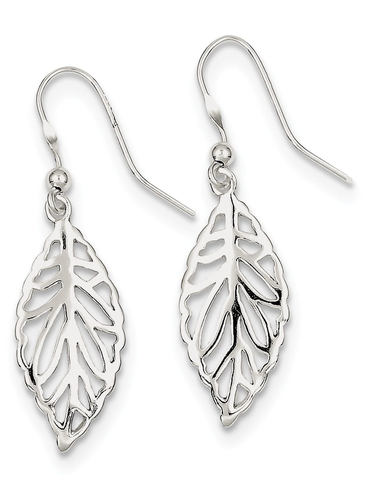 Details about   Sterling Silver Polished Leaf Dangle Earrings MSRP $97 