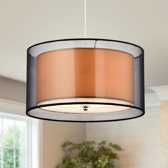 Warehouse of Tiffany Jonah 3-light Double Drum Shade Pendant