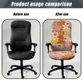 thumbnail image 4 of Xoenoiee 70S 80S Hippie Groovy Flower Print Office Chair Covers, Stretch Computer Chair Cover, Universal Boss Chair Covers Rotating Chair High Back Chair Slipcover for Home Office, Large, 4 of 6