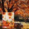 thumbnail image 3 of Fall Pumpkin Garden Flag for Outside 12x18 Inch Double Sided Burlap Maple Leaf Sunflower Yard Flag Farmhouse Holiday Decorations for Home, 3 of 6
