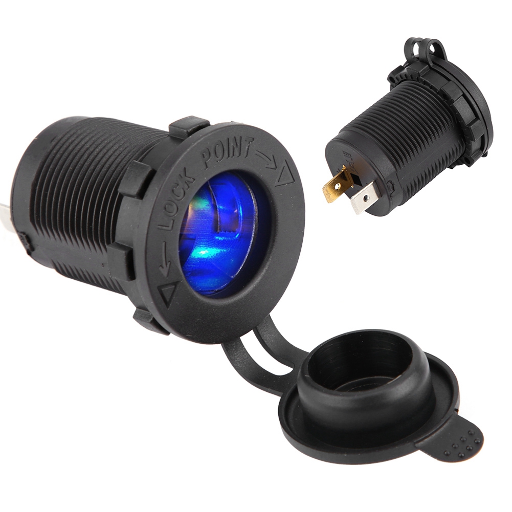 Mgaxyff 12V Cigarette Lighter Power Plug Socket Outlet with Blue LED for Car Motorcycle Boat