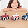 thumbnail image 5 of ZARKEA Pull-Back Fire Engine Car and Magnet Connect Toy for Toddlers 18M+, Role Play Wooden Rescue Car, 5 of 8