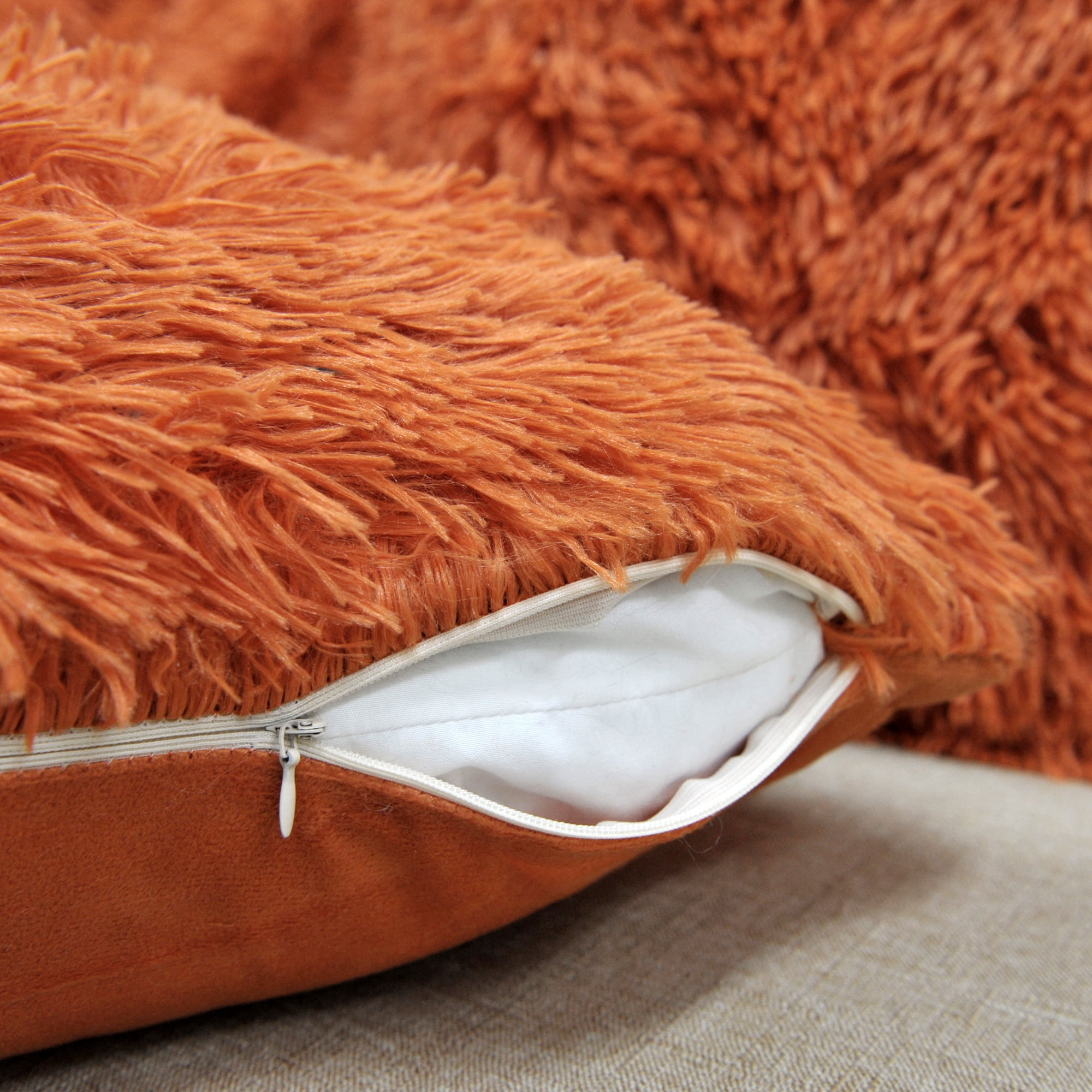 Home Soft Things Shaggy Throw & Pillow Cover 3 Piece Combo - Burnt Orange - 50" x 60"/20" x 20"