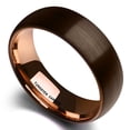 thumbnail image 2 of Wedding Rings Men & Women 8mm Domed Brown & Rose Gold Tungsten Wedding Band, 2 of 3