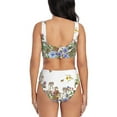 thumbnail image 3 of Kdxio Herbs and Wildflowers Print Women's 2 Piece High Waisted Wrap Spaghetti Strap Summer Swimsuit Bikini Set-XX-Large, 3 of 7